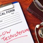 Manhood For Sale – The Testosterone Trap medical form on clipboard with stethoscope and glasses